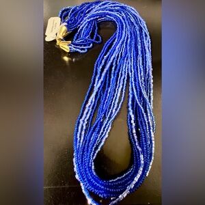 Czech Glass Blue beaded Necklace, NWT.